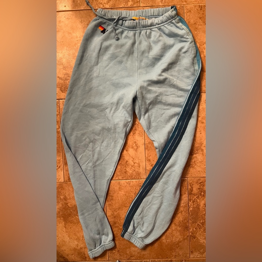 Aviator Nation Sky Blue Joggers with Dark Blue Accent